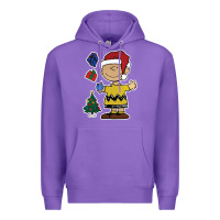 Purple charlie brown christmas gifts Premium Hoodie - artisFamous