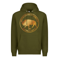 Army Green Buffalo Gold Native American - Bison Premium Hoodie - artisFamous