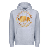 Heather Grey Buffalo Gold Native American - Bison Premium Hoodie - artisFamous
