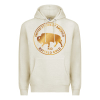 Oatmeal Heather Buffalo Gold Native American - Bison Premium Hoodie - artisFamous