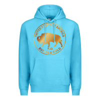 Ocean Blue Buffalo Gold Native American - Bison Premium Hoodie - artisFamous