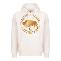 Pale Pink Buffalo Gold Native American - Bison Premium Hoodie - artisFamous