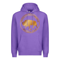 Purple Buffalo Gold Native American - Bison Premium Hoodie - artisFamous