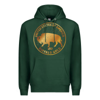 Sports Green Buffalo Gold Native American - Bison Premium Hoodie - artisFamous