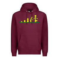 Burgundy evolution of lego Premium Hoodie - artisFamous