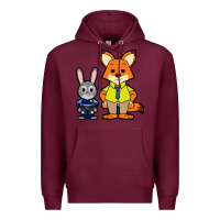 Burgundy zootopia duo chibi Premium Hoodie - artisFamous