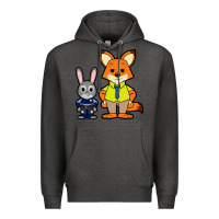 Charcoal Heather zootopia duo chibi Premium Hoodie - artisFamous