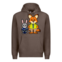 Coffee zootopia duo chibi Premium Hoodie - artisFamous