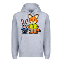 Heather Grey zootopia duo chibi Premium Hoodie - artisFamous