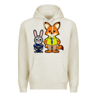 Oatmeal Heather zootopia duo chibi Premium Hoodie - artisFamous