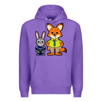 Purple zootopia duo chibi Premium Hoodie - artisFamous