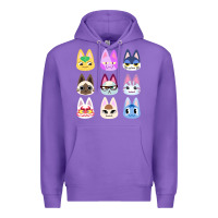 Purple animal crossing cute cats animal crossing new horizons Premium Hoodie - artisFamous