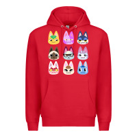 Red animal crossing cute cats animal crossing new horizons Premium Hoodie - artisFamous