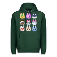 Sports Green animal crossing cute cats animal crossing new horizons Premium Hoodie - artisFamous