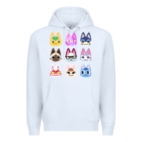 White animal crossing cute cats animal crossing new horizons Premium Hoodie - artisFamous