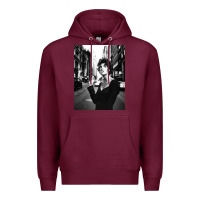 Burgundy linda evangelista fashion model Premium Hoodie - artisFamous