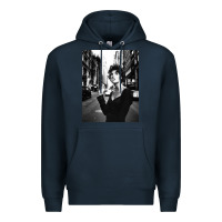 Navy linda evangelista fashion model Premium Hoodie - artisFamous