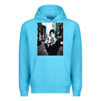 Ocean Blue linda evangelista fashion model Premium Hoodie - artisFamous