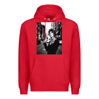 Red linda evangelista fashion model Premium Hoodie - artisFamous