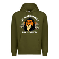 Army Green surrounded by idiots book Premium Hoodie - artisFamous