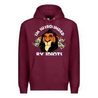Burgundy surrounded by idiots book Premium Hoodie - artisFamous