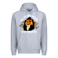 Heather Grey surrounded by idiots book Premium Hoodie - artisFamous