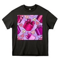 Asphalt valentines day gift box and cookie seamless pattern Heavy Core Tee - BundleAndBundleShop