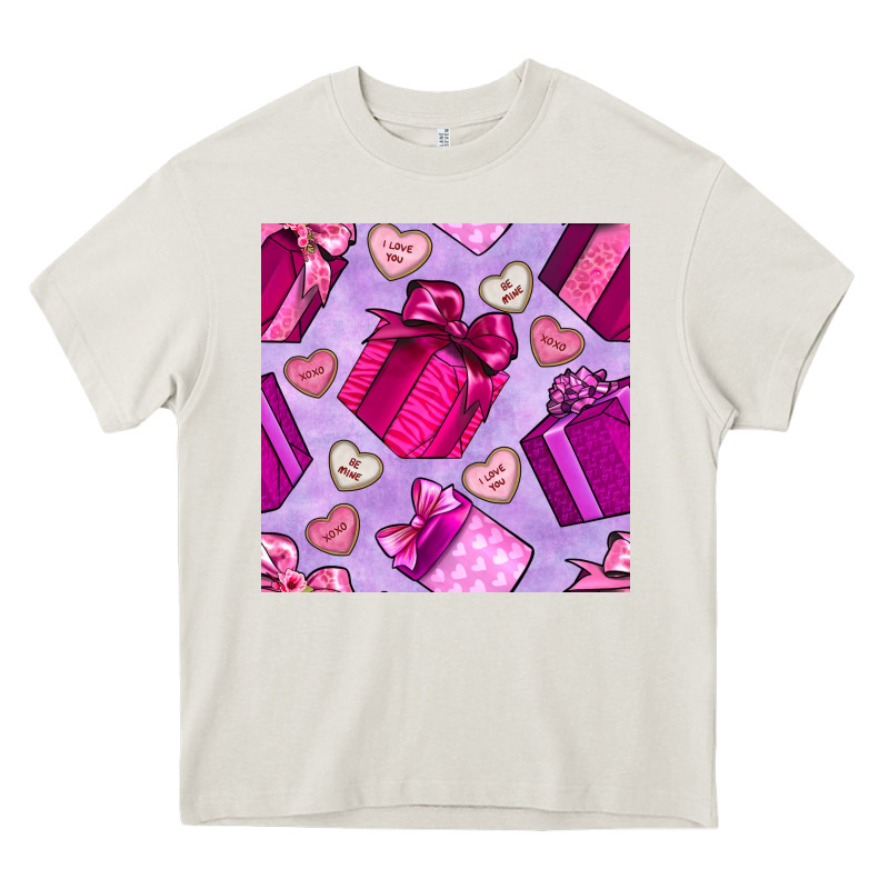 Valentines Day Gift Box And Cookie Seamless Pattern Heavy Core Tee by BundleAndBundleShop | Teevron