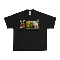Black Peace Love Saanen Goats Urban Heavy Tee - LillyAllenDesigns