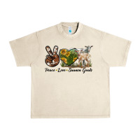 Sandshell Peace Love Saanen Goats Urban Heavy Tee - LillyAllenDesigns