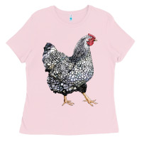 Bubblegum Pink wyandotte chicken Ladies Tee - LillyAllenDesigns