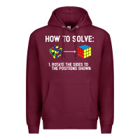 Burgundy youth rubiks cube rotate the sides to the position shown cube Premium Hoodie - DesigneFamous