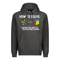 Charcoal Heather youth rubiks cube rotate the sides to the position shown cube Premium Hoodie - DesigneFamous