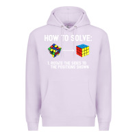 Lilac youth rubiks cube rotate the sides to the position shown cube Premium Hoodie - DesigneFamous