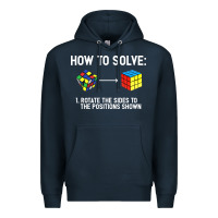 Navy youth rubiks cube rotate the sides to the position shown cube Premium Hoodie - DesigneFamous