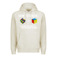 Oatmeal Heather youth rubiks cube rotate the sides to the position shown cube Premium Hoodie - DesigneFamous