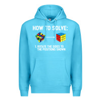 Ocean Blue youth rubiks cube rotate the sides to the position shown cube Premium Hoodie - DesigneFamous