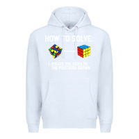 White youth rubiks cube rotate the sides to the position shown cube Premium Hoodie - DesigneFamous