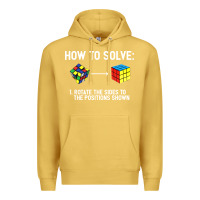 Antique Gold youth rubiks cube rotate the sides to the position shown cube Premium Hoodie - DesigneFamous