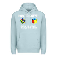 Blue Mist youth rubiks cube rotate the sides to the position shown cube Premium Hoodie - DesigneFamous