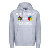Heather Grey youth rubiks cube rotate the sides to the position shown cube Premium Hoodie - DesigneFamous