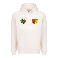 Pale Pink youth rubiks cube rotate the sides to the position shown cube Premium Hoodie - DesigneFamous