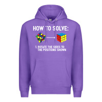 Purple youth rubiks cube rotate the sides to the position shown cube Premium Hoodie - DesigneFamous