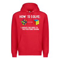 Red youth rubiks cube rotate the sides to the position shown cube Premium Hoodie - DesigneFamous