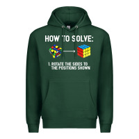 Sports Green youth rubiks cube rotate the sides to the position shown cube Premium Hoodie - DesigneFamous
