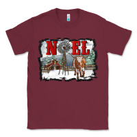 Burgundy noel with windmill and farm Classic Tee - RanaPortraitStore