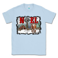 Dusty Blue noel with windmill and farm Classic Tee - RanaPortraitStore