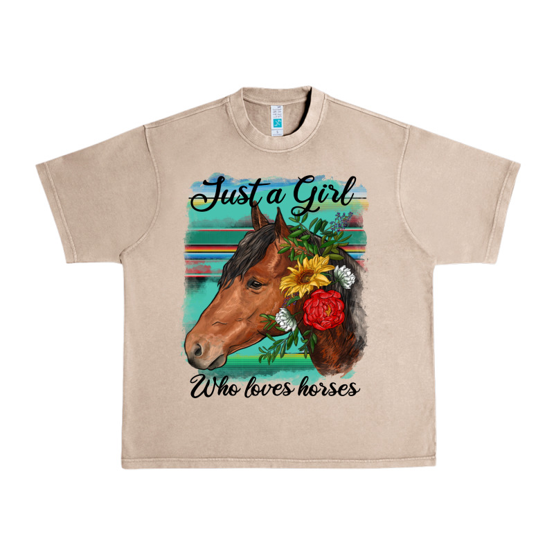 Just A Girl Who Loves Horseshoe Urban Heavy Tee by RanaPortraitStore | Teevron