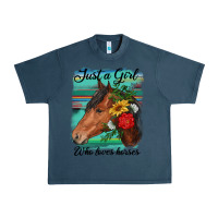 Midnight Navy just a girl who loves horseshoe Urban Heavy Tee - RanaPortraitStore