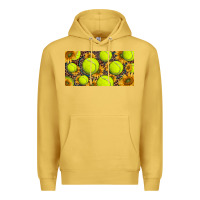 Antique Gold tennis ball with sunflower and racket  licence plato Premium Hoodie - BarkalooDesign
